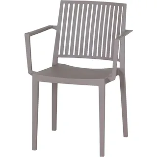 Siena Garden Stapelstuhl Lane mit Armlehnen Taupe