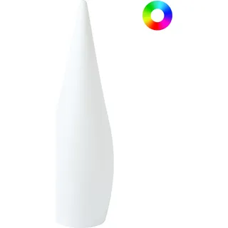 BELIANI Outdoor Stehlampe LED Weiß Kunststoff 81 cm hoch IP54 Wasserfest mit Fernbedienung Tropfenform Moderne Gartenbeleuchtung Außenleuchte - Weiß