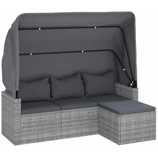 vidaXL Polyrattan Loungesofa grau 362335