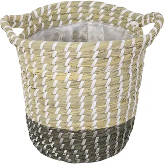 Pflanzkorb Seegras Ø 22 cm x 25 cm Natur-Grau