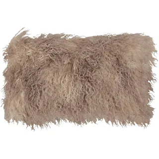 Saunders-Roe Lifestyle Mongolisches Lamm Fell Daunen gefüllt Überwurf Kissen, grau, 12"x20"