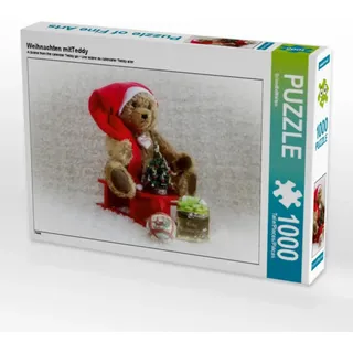 CALVENDO Puzzle Weihnachten mitTeddy 1000 Teile Puzzle quer | 1000 Teile Lege-Größe 64 x 48 cm Foto-Puzzle für glückliche Stunden