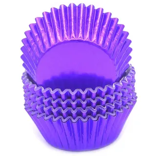 Mombake Einweg-Backförmchen aus Standard-Folien Papier, Muffin-Cupcake-Förmchen für Partys und mehr (Violett, 100 Stück)