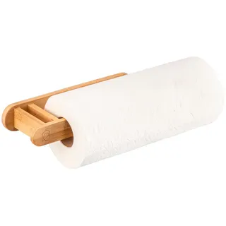 eluno Wand-Küchenrollenhalter, Bambus , Holz , 34.5x3x8 cm , Küchenzubehör, Küchenhelfer, Küchenrollenhalter