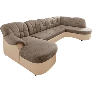 DOMO collection Wohnlandschaft Flores, wahlweise mit Bettfunktion, wahlweise mit Federkern (nicht bei Microfaser PRIMABELLE®-Struktur möglich), frei im Raum stellbar