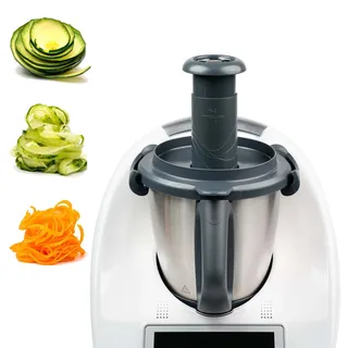 mixcover Spiralschneider mit Ebook kompatibel mit Thermomix TM5 TM6 für Gemüsepasta Gemüsenudeln Gemüsehobel gemüsereibe elektrisch GemüseStyler Rezeptheft