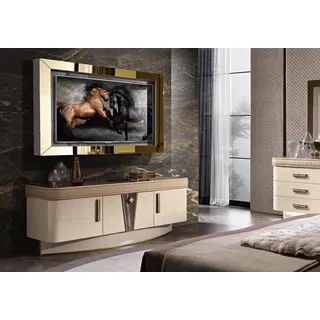 Set Modern Wohnwand Kommode RTV Wohnzimmer Wohnwände Wohnzimmer Set TV-Rahmen - Beige