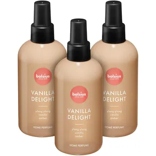Bolsius - 3x Raumduft - beige - Vanilla Delight - 225ml - mit natürlichen Extrakten – Raumduft