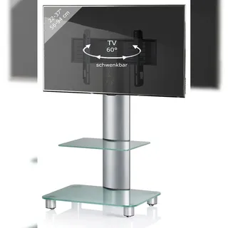 VCM Blino TV-Standfuß 60 x 100 x 44 cm Schwarz/Aluminium/Glas