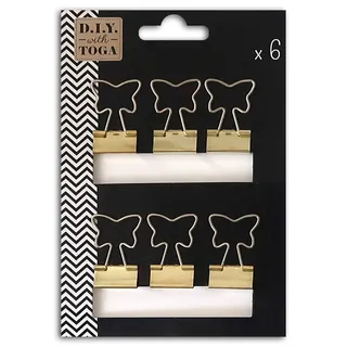 DRAEGER PARIS 1886 Mahé ax082 Set 6 pinces-Clip Schmetterling Metall Gold 2 x 3,6 x 2,5 cm