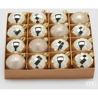Packung 16 Weihnachtskugeln D.6 Champagner