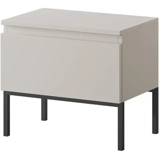 Selsey Nachttisch Beistellschrank Beistelltisch Nachtschrank Mit Schublade Beige Schwarze Beine Bemmi