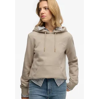 Kapuzensweatshirt SUPERDRY "Essential Logo Emb Hood Hb", Damen, Gr. XXL, feather grau, Sweatware, Obermaterial: 100% Baumwolle, unifarben, Rundhals, Rippbündchen, Sweatshirts Kapuzensweatshirt