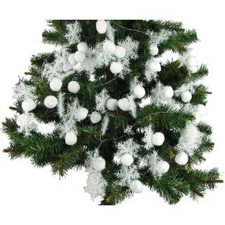 Weihnachtsdeko-Set 72 tlg. weiß Weihnachtsbaumschmuck Schneeflocken Schneebälle