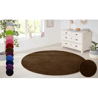 HANSE HOME Teppich »Shashi« rund 8,5 mm Höhe Kurzflor, Unifarben, Teppich, Weich, Esszimmer, Kinderzimmer, Flur, braun