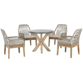 Beliani Olbia Set 4-tlg. Grau/Beige