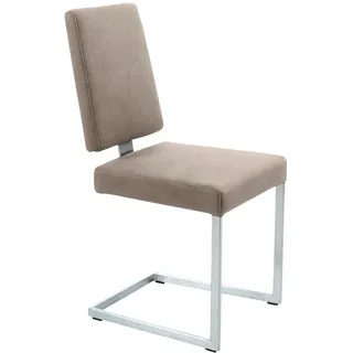 K+W Komfort & Wohnen Freischwinger () stabiles Hochkantgestell, in Leder oder Microfaser, braun