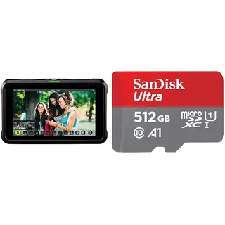 Atomos 5,2" 4K DCI 2160p Shinobi Field-Monitor Recorder/Player & SanDisk Ultra Android microSDXC UHS-I Speicherkarte 512 GB + Adapter