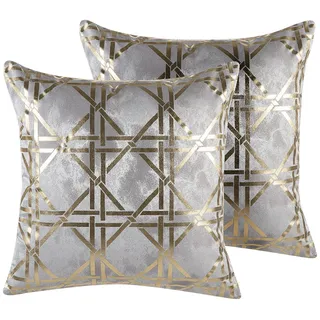 Beliani Cassia Dekokissen 45 x 45 cm Grau