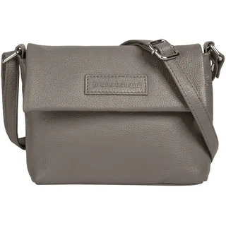 Umhängetasche BRUNO BANANI, Damen, Gr. B/H/T: 19cm x 15cm x 5cm onesize, grau, Leder, leicht glänzend, unifarben, Taschen Umhängetasche, echt Leder
