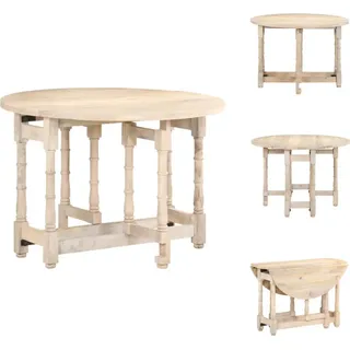 vidaXL Esstisch Rund 110x76 cm Mango Massivholz - Esstische - Braun