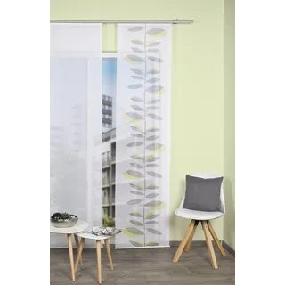BB-Toy-Trades Schiebevorhang Vorhang Optik mit Digitaldruck mit Muster Gardine Fensterschal Flächenvorhang Schiebegardine 60 x 260 cm kürzbar braun/grün