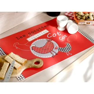 CALITEX angenehmen Tischset, PVC rot 44 x 28 cm