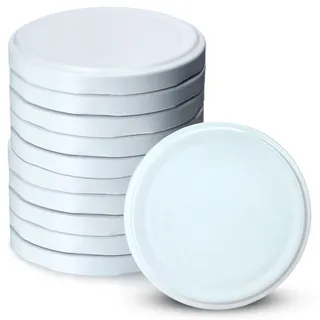 KADAX Schraubdeckel fi89 mm, Ersatzdeckel Set aus Metall, To89 Einmachdeckel passend für 1700ml Gläser, Twist-Off-Deckel mit 6 Einrastzähnen, Deckel (10 Stück, Weiß)