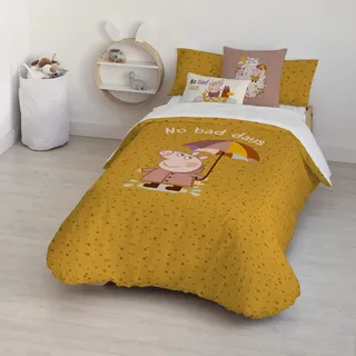 BELUM | Bettbezug Peppa Pig | Bettbezug Modell No Bad Days | Bettbezug mit Knöpfen | Bettbezug aus 100% Baumwolle | Bettbezug für 80 cm Bett (140 x 200 cm)