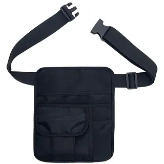 NANJIL Servierschürze mit Kellnertasche, wasserabweisend, abnehmbarem und verstellbarem Schulter- und Hüftgurt, Trinkgeld, Tablet, Werkzeug, Schwarz, 25,4 x 21,6 cm