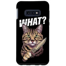 Hülle für Galaxy S10e Halloween Katze Messer Design Witzige Tier Katzen