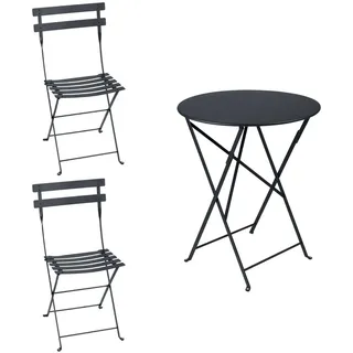 Fermob Bistro Balkonmöbel-Set 3tlg. Stahl/Klappbar Tisch 60cm Rund