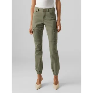 Vero Moda VMIVY, MR ANKLE CARGO PANTS NOOS" Gr. M (38), Länge 30, grün (ivy grün), Damen, Jeans Hose Stretch Denim Jogger Stoffhose Farben:Grün-2, Größe:M / 30L, Beinlänge:L30