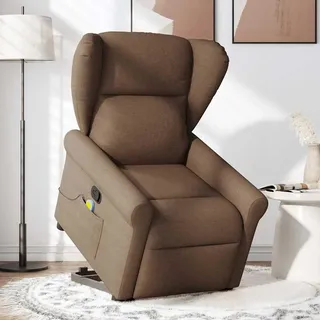 vidaXL Massagesessel mit Aufstehhilfe Braun Stoff - Braun