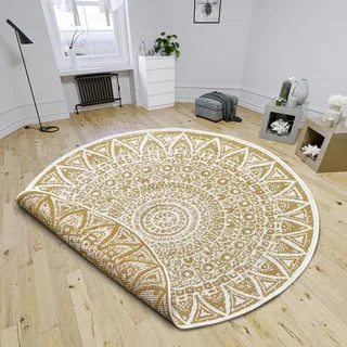 freundin Home Collection Lilja Wendeteppich Ø 100 cm Gelb