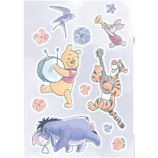 KOMAR Deko-Sticker Winnie Pooh Flowers 50 x 70 cm