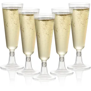 MATANA 96 Premium Elegante Sektgläser Plastik, 150ml - Mehrweg Cocktailgläser, Champagner Gläser aus Kunststoff, Sektflöten, Proseccogläser für Hochzeiten, Geburtstage, Partys