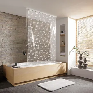 KLEINE WOLKE Duschrollo 128 x 240 cm Muschelmotiv weiß
