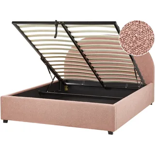 Beliani Bett mit Stauraum Bouclé Gepolstert 140 x 200 cm