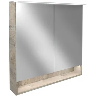 Fackelmann Spiegelschrank B.Style Eiche Natur 80 cm mit Softclose Türen