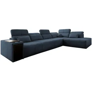 Kaiser Möbel Ecksofa L-Form Mindy XI Mit Schlaffunktion Und Verstellbarer Rückenlehne Stoff Verita Blau Rechts , Textil , L-Form, Ottomane links, Ottomane rechts,L-Form , 350x230 cm , Wohnzimmer, Sofas & Couches, Wohnlandschaften, Ecksofas