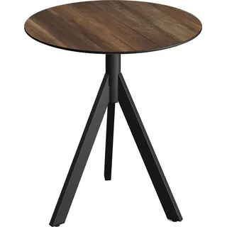 Infinity Tripod Terrassentisch Schwarz frame + Tropical Wood HPL Ø70 cm - Schwarz