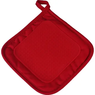 douceur d'Intérieur - 1790113, Topflappe , 19 X 19 Cm , Cuistot , Polybaumwolle+Silikon , Rot