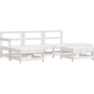 vidaXL 6-tlg. Garten-Lounge-Set Holz Kiefer weiß