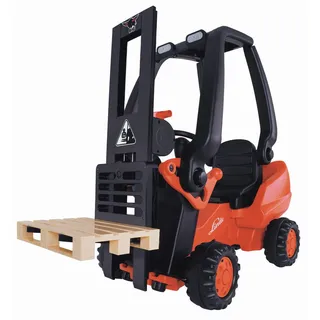 BIG Kindergabelstapler , Rot, Schwarz , Kunststoff , 100x55x58 cm , Freizeit & Co, Gartenspielzeug, Kinder-Elektrofahrzeuge