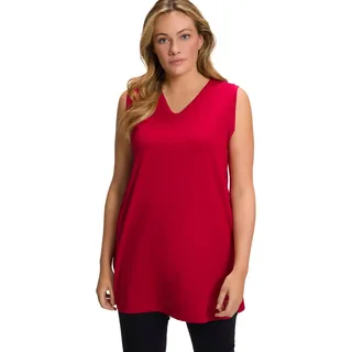 Ulla Popken Damen Basic-v-top T-Shirts, Rot, 42-44 EU