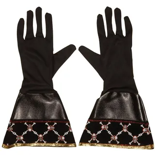 W WIDMANN MILANO Party Fashion 7094G - Handschuhe Piraten, Kunstleder, Schwarz, Halloween, Karneval, Mottoparty