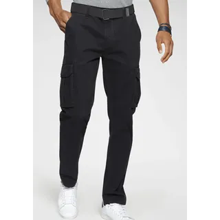 Cargohose H.I.S, Herren, Gr. 31, N-Gr, schwarz, Web, Obermaterial: 98% Baumwolle, 2% Elasthan, unifarben, regular fit lang, Hosen Cargohose, Topseller
