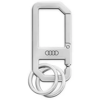 Audi Collection Audi 3182400500 Schlüsselanhänger Karabiner Metall Anhänger Schlüsselring Ringe Logo, silber