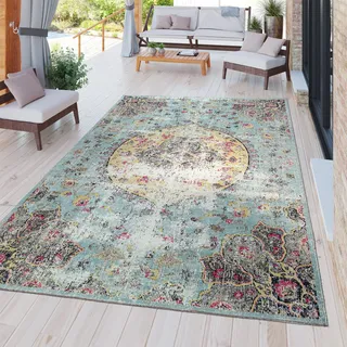 TT Home Moderner Outdoor Teppich Wetterfest für Innen & Außenbereich Boho Style In Multifarben Größe 240x340 cm